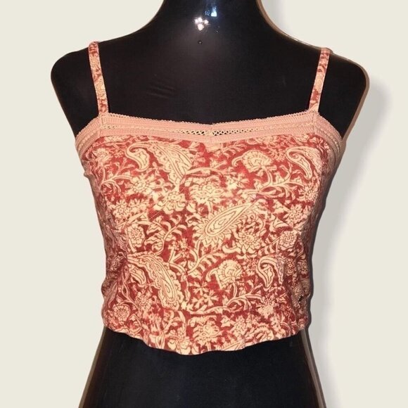 Ralph Lauren Paisley Smocked Cami Top Y2K Boho Grandmacore Medium - Picture 2 of 9